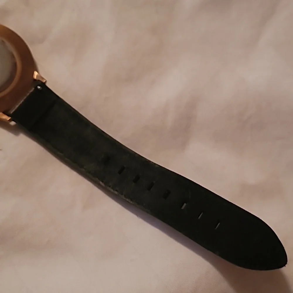 MVMT Womens Boulevard Santa Monica Black‎ Watch Rose Gold Case 38mm Leather